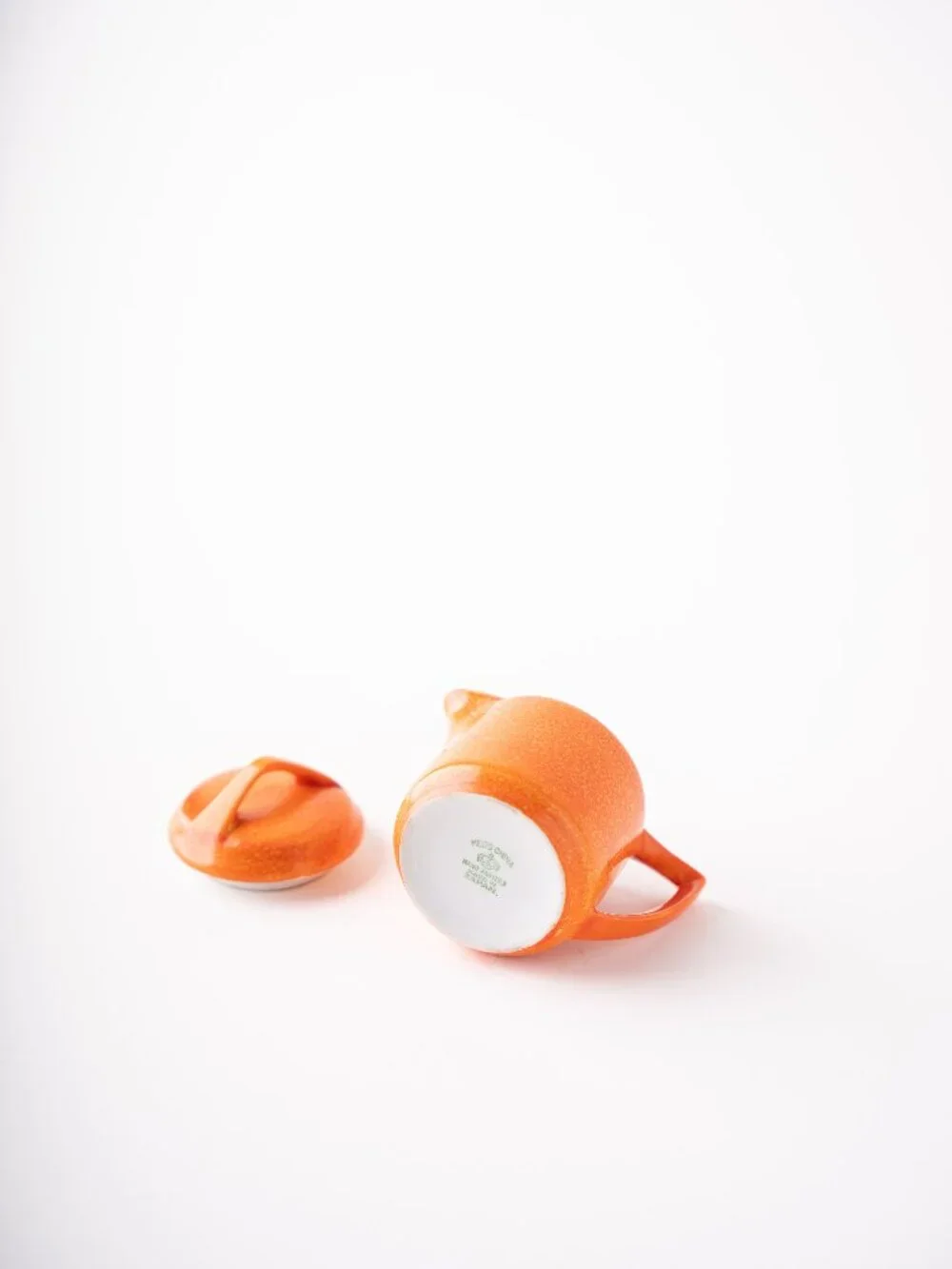 Mid-century vintage orange creamer with crafted by Meito China in Japan 3.5